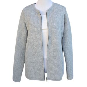 RVCA Quilted Logo Zip Up Jacket Heather Grey Size Small